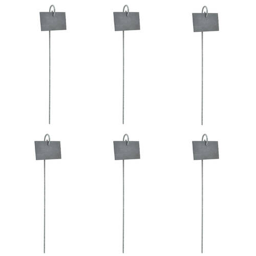 6PK Esschert Design Plant Label Marker on Metal Rod 36cm Anthracite