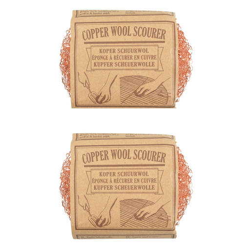 2x 2pc Esschert Design Cleaning Copper Wool Scrubber Garden Outdoor 8.5cm