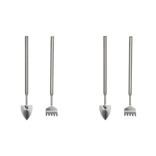 2x 2pc Esschert Design Extendable Terrarium Tool Set Outdoor Garden Silver