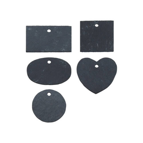 5pc Esschert Design Plant Label Slate w/ Holes Garden Accessory 7.2cm Black
