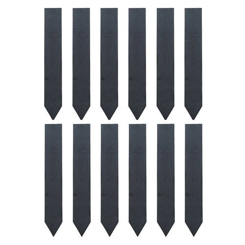 12PK Esschert Design Plant Label Marker Slate 19.5cm Anthracite
