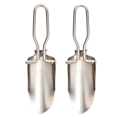 2PK Esschert Design Folding Hand Shovel Stainless Steel 22.6cm Silver