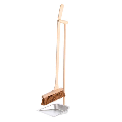 Esschert Design Dustpan & Brush Set w/Long Handle 25.5cm Natural