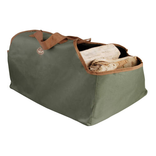 Esschert Design Canvas Log Carrier Organiser Garden 59cm Green