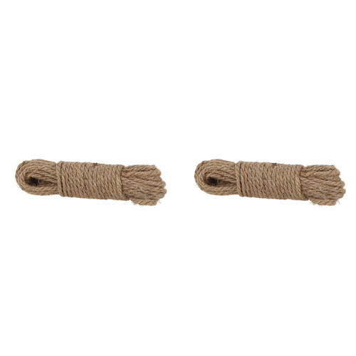 2PK Esschert Design Jute Garden Rope Outdoor Decor 19.5cm Brown