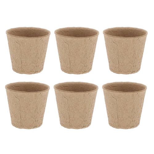 6x 24pc Esschert Design Round Grow Pots Garden/Outdoor Decor Small 6cm Brown