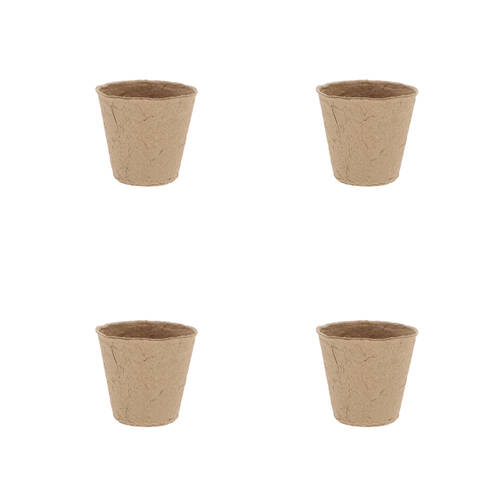 4x 18pc Esschert Design Round Grow Pots Garden/Outdoor Decor Medium 8cm Brown