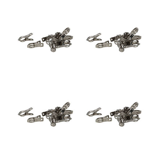 4x 12pc Esschert Design Metal Reusable Plant Clip Organiser 5.6cm Silver
