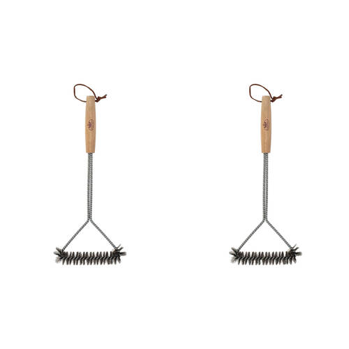 2PK Esschert Design BBQ Cleaning Brush Outdoor Camping Cooking 38.4cm Natural