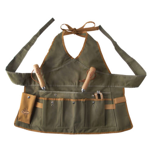 Esschert Design Women's Canvas Gardening Work Apron w/ Pockets 67.3cm Green