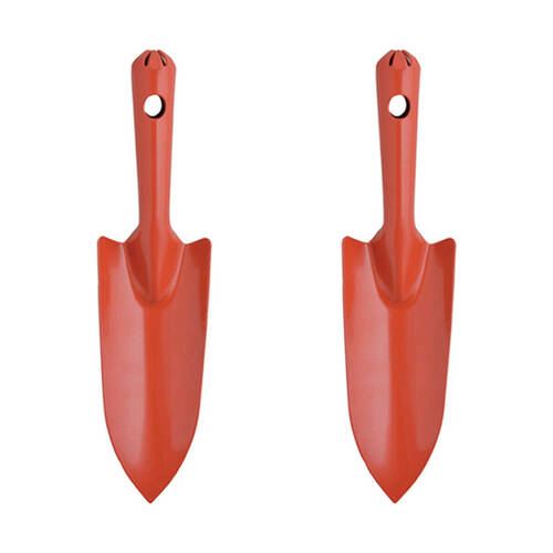 2PK Esschert Design Small Graden Hand Shovel Steel Gardening Tool 20.2cm Red