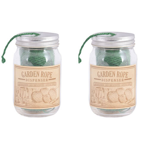 2PK Esschert Design Garden Rope w/ Jar Dispenser Tools & Gardening Organiser