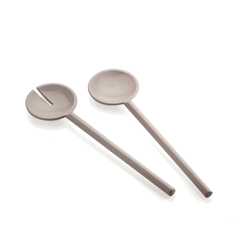 2pc Guzzini Tiffany 28cm Plastic Salad Servers - Taupe