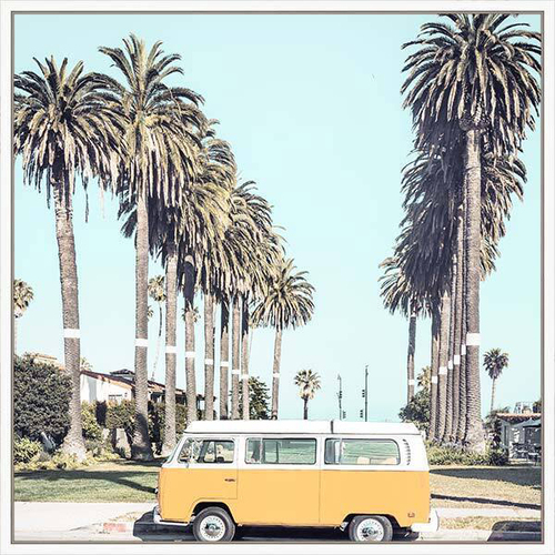 Rayell 60cm Floating Frame Stretched Canvas Wall Artwork California Van