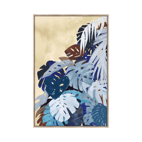Rayell 60x90cm Framed Premium Artwork Canvas Wall Art - Azure Monstera