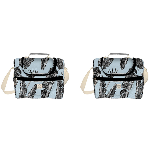 2PK Good Vibes Lunch Cooler Bag Companion Sorrento Palm 20x16x21cm