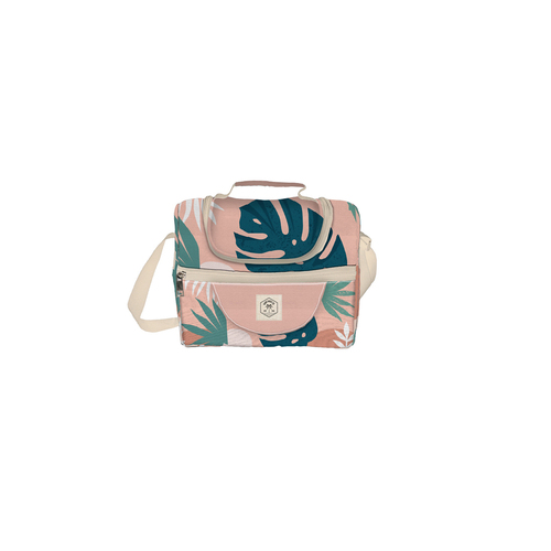 Good Vibes Lunch Cooler Bag Companion Blush Palm  20x16x21cm