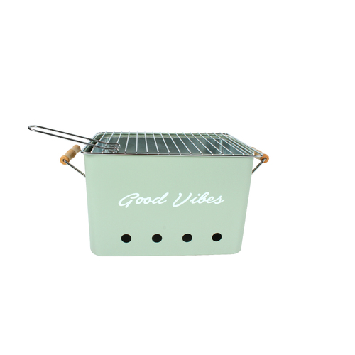 Good Vibes 43x22cm Beach Charcoal Portable BBQ Hamptons - Sage