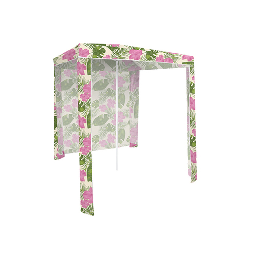 Good Vibes 180x180cm Hawaiian Shore Beach Cabana w/ Back Wall