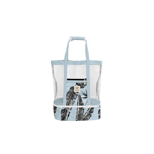 Good Vibes 2 In 1 Beach Cooler Bag Sorrento Palm 45x44x18cm