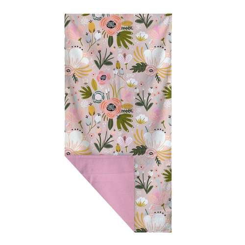 Good Vibes 160x180cm Quick Dry Waffle Beach Towel - Peony Bloom