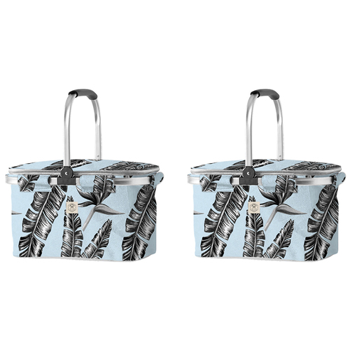 2PK Good Vibes Market Cooler Bag Sorrento Palm 46x25x26cm