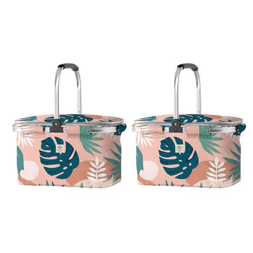 2PK Good Vibes Market Cooler Bag Blush Palm 46x25x26cm