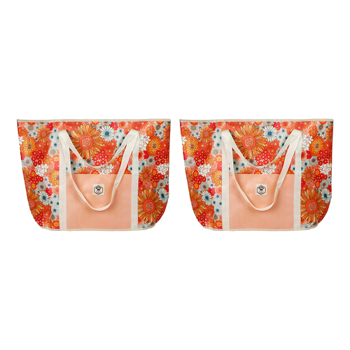 2PK Good Vibes Jumbo Beach Bag Retro Summer 47x72x25cm