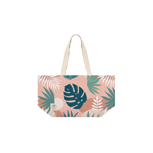 Good Vibes Everyday Eco Folding Tote Bag Blush Palm 34x38x20cm
