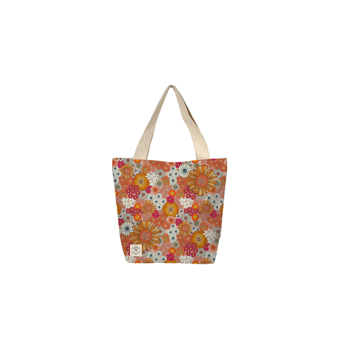 Good Vibes Beach Bag W Inner Pocket Zip Clsure Retro Summer 50x42x15cm