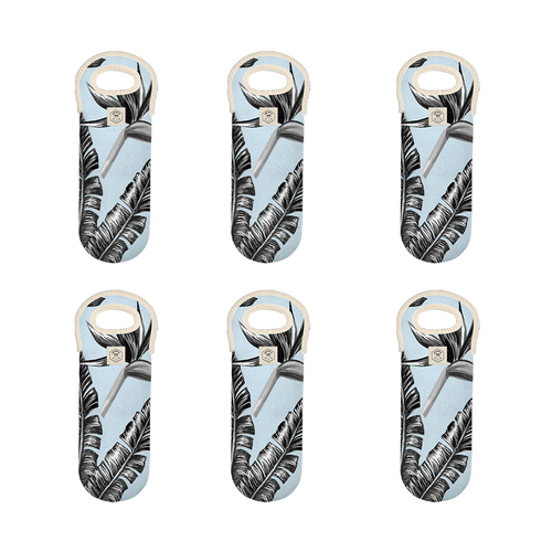 6PK Good Vibes Single Bottle Bag Neoprene 14x38cm Sorrento Palm