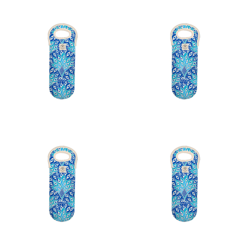 4PK Good Vibes Single Bottle Bag Neoprene 14x38cm Peacock Paradise