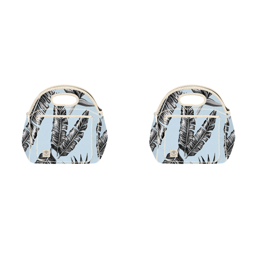 2PK Good Vibes Neoprene Lunch Bag 30x30x15cm Sorrento Palm