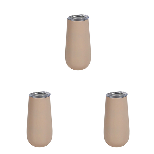 3PK Good Vibes Sparkling Travel Cup Double Walled Ss 175ml Terra Blush