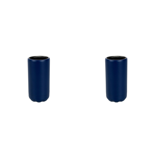 2PK Good Vibes Can Cooler Dbl Walld Ss Skinny 14.5x7cm Indigo