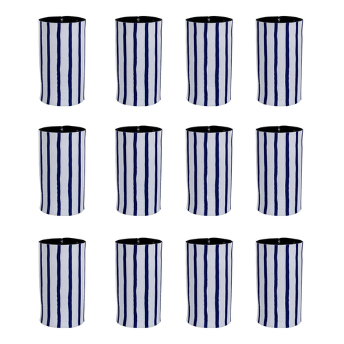 12PK Good Vibes Can Cooler Skinny 6.5x12cm Mediterranean Indigo