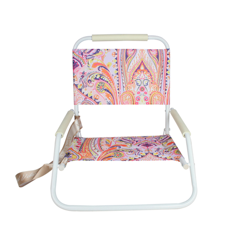 Good Vibes Foldable 60x58cm Beach Chair w/ White Frame - Nomad Paisley