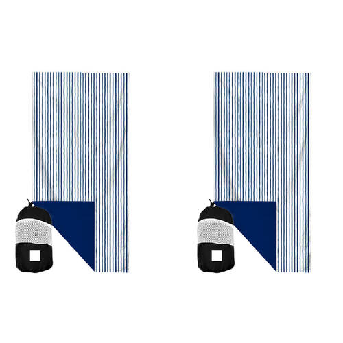 2PK Good Vibes Eco Microfibre Beach Towel Quick Dry Mediterranean 160x90cm