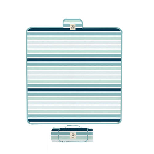 Good Vibes Large Premium Picnic Mat Ocean Tide W/ Carry Bag 200x200cm