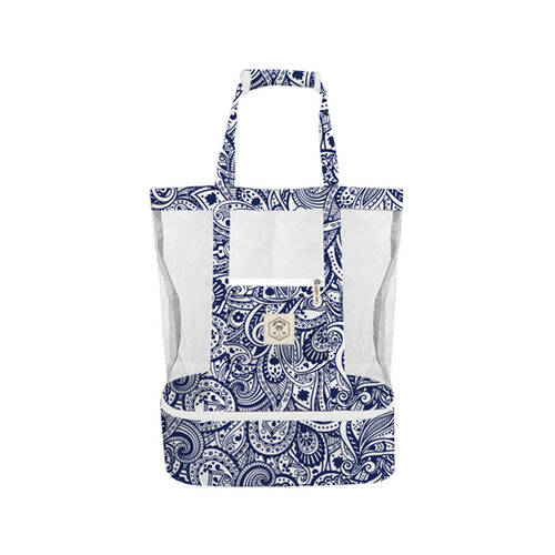 Good Vibes 2-in-1 Beach Insulated Cooler Bag Tahitian Blue 47x45x20cm