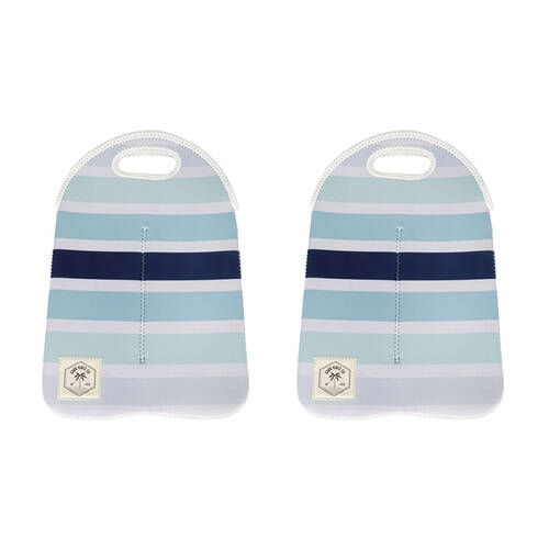 2PK Good Vibes Neoprene Double Cooler Bottle Bag Ocean Tide 38x24cm