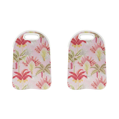 2PK Good Vibes Neoprene Double Cooler Bottle Bag Tropicana 38x24cm