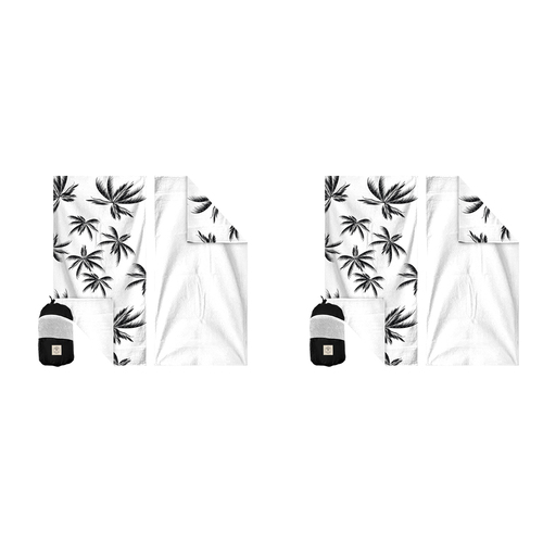 2PK Good Vibes Eco Microfibre Beach Towel Qck Dry 160x80cm Havana