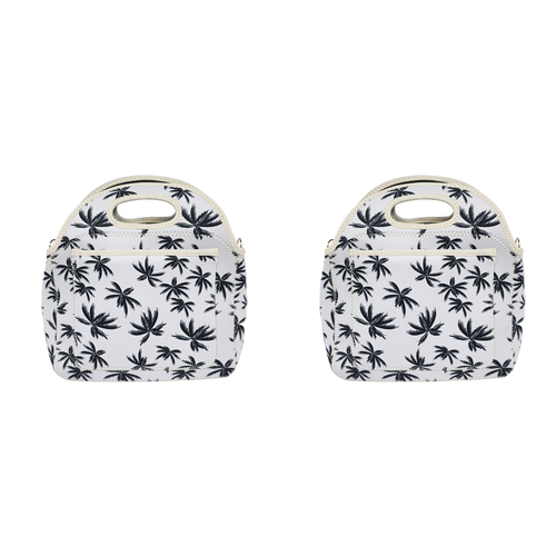 2PK Good Vibes Neoprene Lunch Bag 30x30x15cm Havana Print