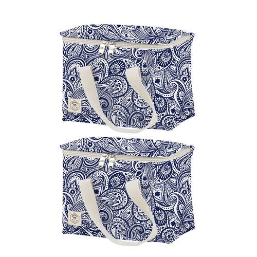 2PK Good Vibes Premium Insulated Lunch Bag Tahitian Blue 20x25x20cm