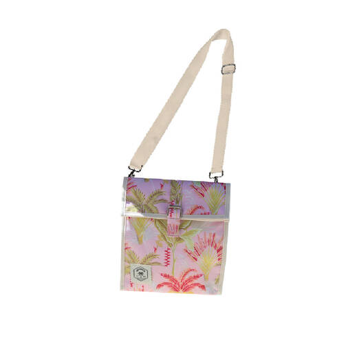 Good Vibes Insulated Lunch Bag Satchel Tropicana Print 25x22x16cm