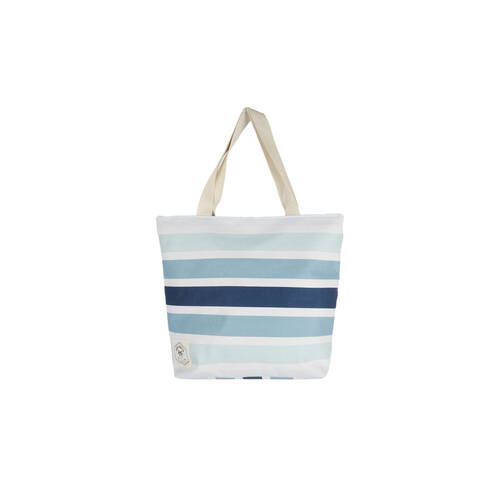Good Vibes Canvas Beach Bag With Zip Ocean Tide Print 41x47x15cm