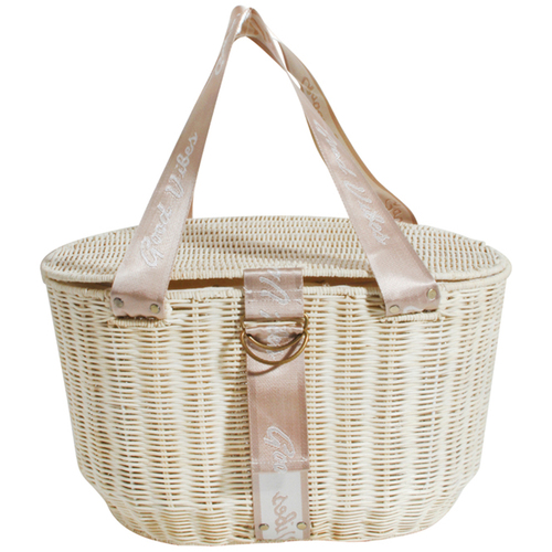 Good Vibes MC 45cm Insulated Picnic Basket w/ Handle Oblong - Natural