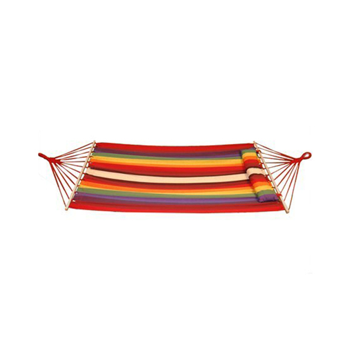 Good Vibes Brazilian Style Garden Hammock w/ Pillow & Wooden Bars