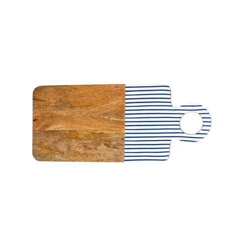 Good Vibes Serving Dish Board Wood Enamel Mediterranean 46x20x1cm